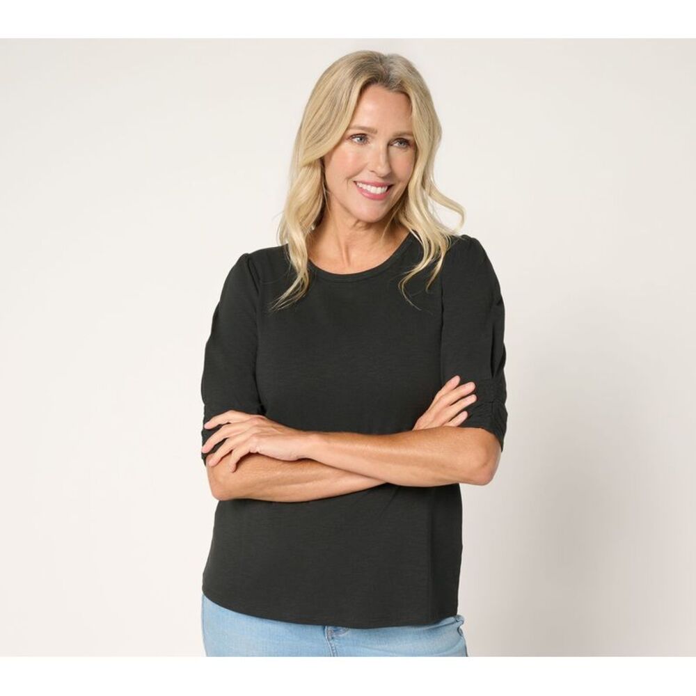 Ree by The Pioneer Woman Women's Top Plus Sz 3X Pier Essentials Black A702636